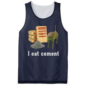 I Eat Cement Cursed Cat Funny Oddly Specific Dank Meme Mesh Reversible Basketball Jersey Tank