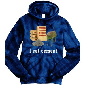 I Eat Cement Cursed Cat Funny Oddly Specific Dank Meme Tie Dye Hoodie