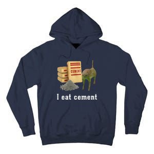 I Eat Cement Cursed Cat Funny Oddly Specific Dank Meme Tall Hoodie