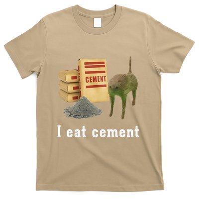 I Eat Cement Cursed Cat Funny Oddly Specific Dank Meme T-Shirt