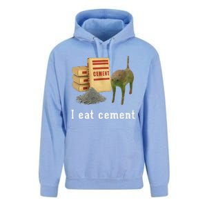 I Eat Cement Cursed Cat Funny Oddly Specific Dank Meme Unisex Surf Hoodie