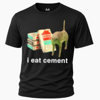 I Eat Cement Cursed Cat Funny Oddly Specific Dank Meme Performance Shirt