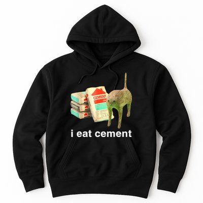 I Eat Cement Cursed Cat Funny Oddly Specific Dank Meme Hoodie