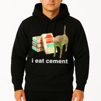 I Eat Cement Cursed Cat Funny Oddly Specific Dank Meme Hoodie