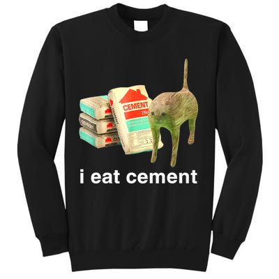 I Eat Cement Cursed Cat Funny Oddly Specific Dank Meme Sweatshirt