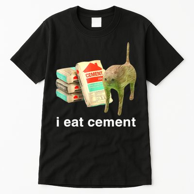 I Eat Cement Cursed Cat Funny Oddly Specific Dank Meme Tall T-Shirt