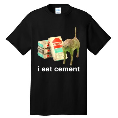 I Eat Cement Cursed Cat Funny Oddly Specific Dank Meme Tall T-Shirt