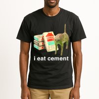 I Eat Cement Cursed Cat Funny Oddly Specific Dank Meme Tall T-Shirt