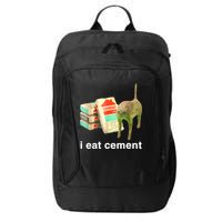 I Eat Cement Cursed Cat Funny Oddly Specific Dank Meme City Backpack