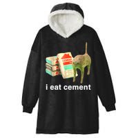I Eat Cement Cursed Cat Funny Oddly Specific Dank Meme Hooded Wearable Blanket