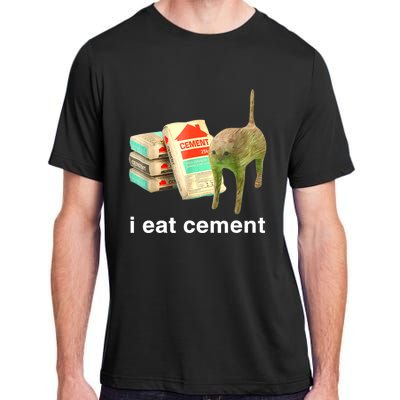 I Eat Cement Cursed Cat Funny Oddly Specific Dank Meme Adult ChromaSoft Performance T-Shirt