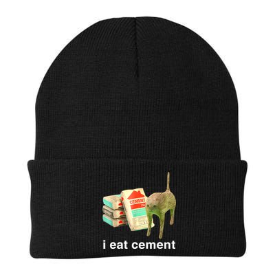 I Eat Cement Cursed Cat Funny Oddly Specific Dank Meme Beanie