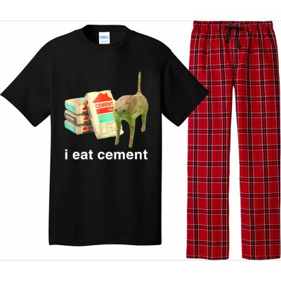 I Eat Cement Cursed Cat Funny Oddly Specific Dank Meme Pajama Set