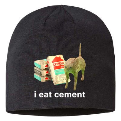 I Eat Cement Cursed Cat Funny Oddly Specific Dank Meme Sustainable Beanie