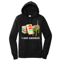I Eat Cement Cursed Cat Funny Oddly Specific Dank Meme Women's Pullover Hoodie