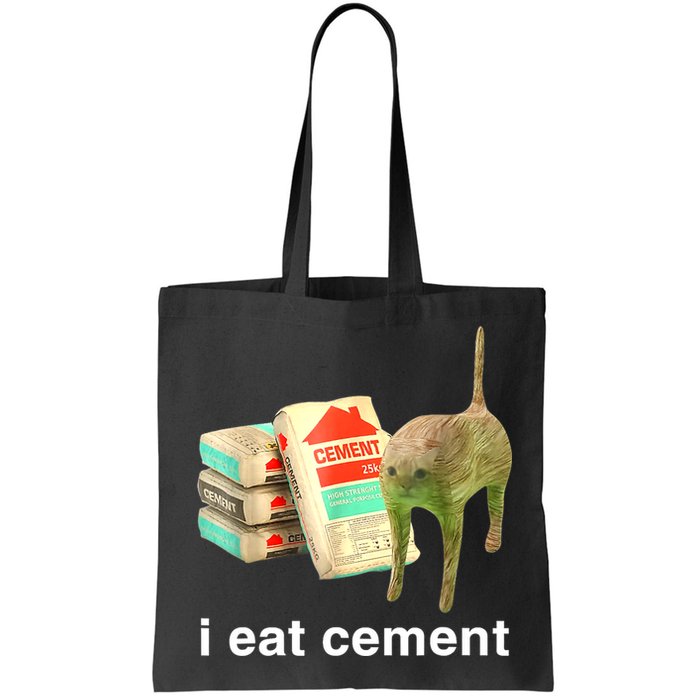 I Eat Cement Cursed Cat Funny Oddly Specific Dank Meme Bag