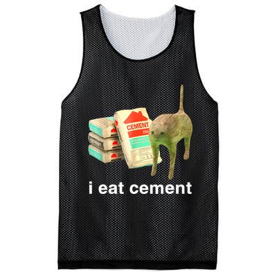 I Eat Cement Cursed Cat Funny Oddly Specific Dank Meme Mesh Reversible Basketball Jersey Tank