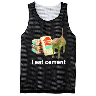 I Eat Cement Cursed Cat Funny Oddly Specific Dank Meme Mesh Reversible Basketball Jersey Tank