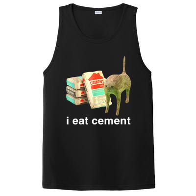 I Eat Cement Cursed Cat Funny Oddly Specific Dank Meme PosiCharge Competitor Tank