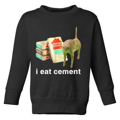 I Eat Cement Cursed Cat Funny Oddly Specific Dank Meme Toddler Sweatshirt