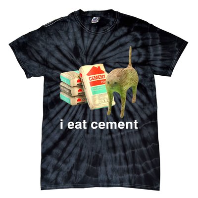 I Eat Cement Cursed Cat Funny Oddly Specific Dank Meme Tie-Dye T-Shirt