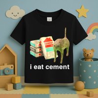 I Eat Cement Cursed Cat Funny Oddly Specific Dank Meme Toddler T-Shirt