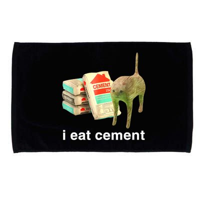 I Eat Cement Cursed Cat Funny Oddly Specific Dank Meme Microfiber Hand Towel