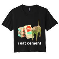I Eat Cement Cursed Cat Funny Oddly Specific Dank Meme Crop Top
