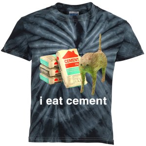 I Eat Cement Cursed Cat Funny Oddly Specific Dank Meme Kids Tie-Dye T-Shirt