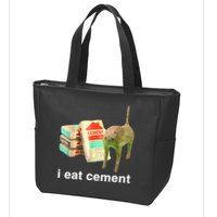 I Eat Cement Cursed Cat Funny Oddly Specific Dank Meme Zip Tote Bag