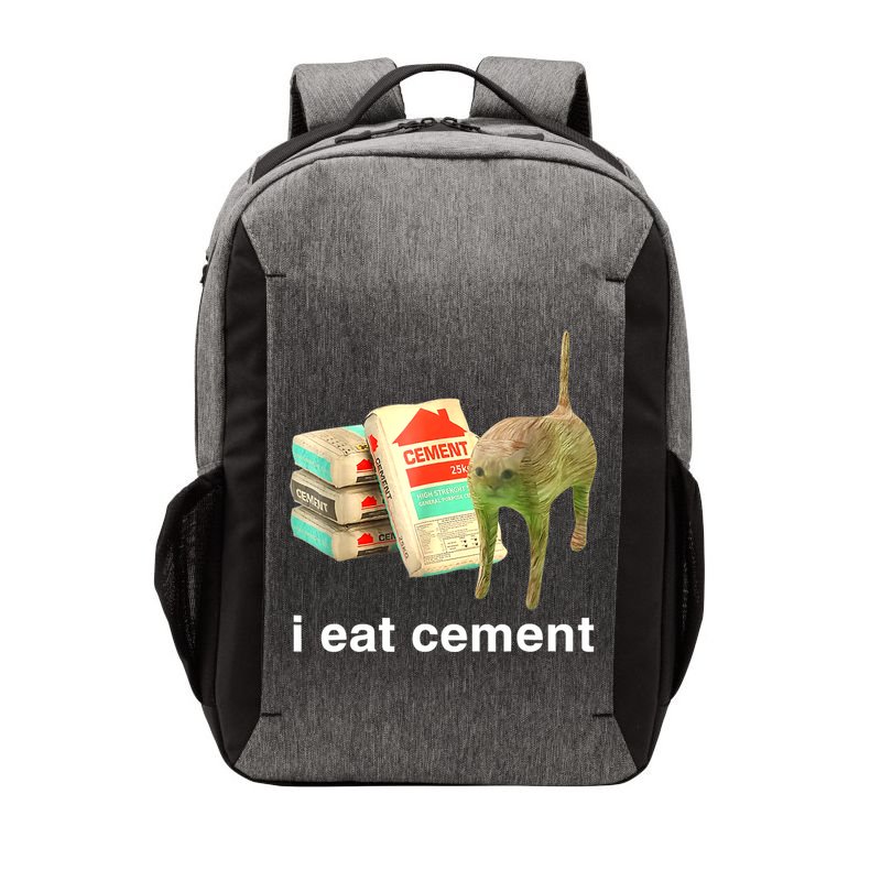 I Eat Cement Cursed Cat Funny Oddly Specific Dank Meme Vector Backpack