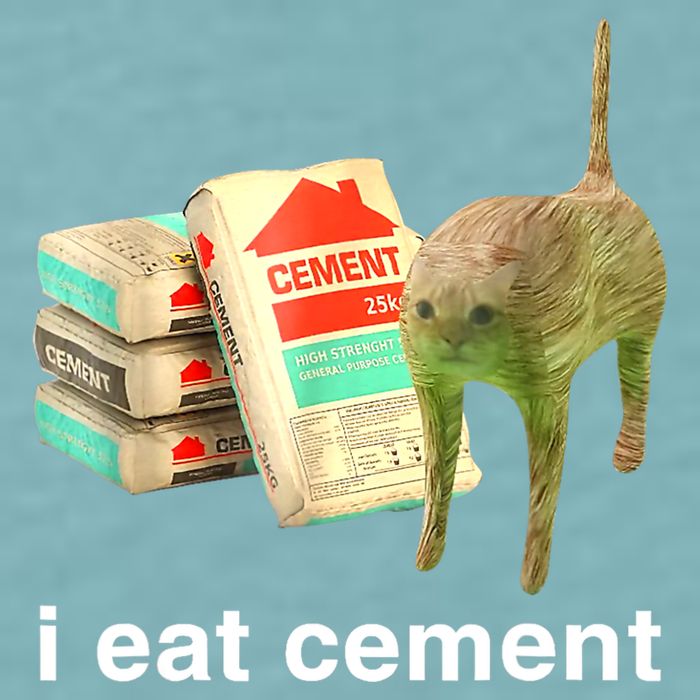 I Eat Cement Cursed Cat Funny Oddly Specific Dank Meme Sueded Cloud Jersey T-Shirt