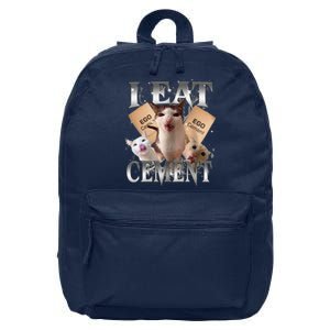 I Eat Cement Cursed Cat Funny Oddly Specific Dank Meme Cat 16 in Basic Backpack