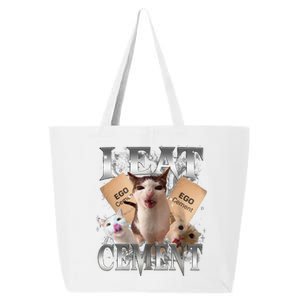 I Eat Cement Cursed Cat Funny Oddly Specific Dank Meme Cat 25L Jumbo Tote