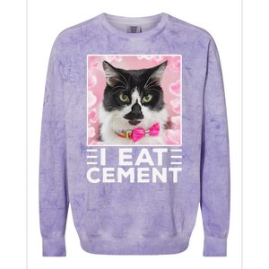 I Eat Cement Cat Colorblast Crewneck Sweatshirt