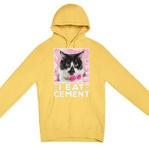 I Eat Cement Cat Premium Pullover Hoodie