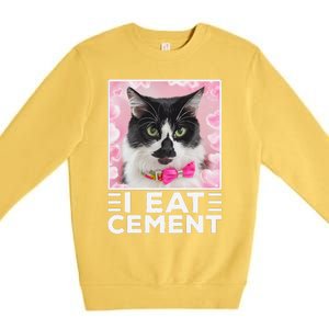 I Eat Cement Cat Premium Crewneck Sweatshirt