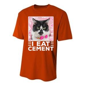 I Eat Cement Cat Performance Sprint T-Shirt