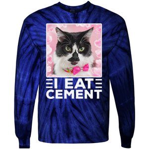 I Eat Cement Cat Tie-Dye Long Sleeve Shirt