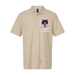 I Eat Cement Cat Softstyle Adult Sport Polo