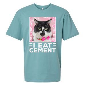 I Eat Cement Cat Sueded Cloud Jersey T-Shirt