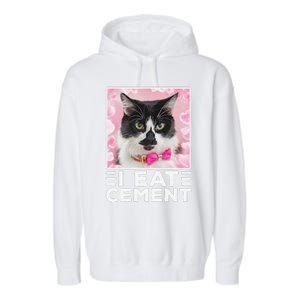 I Eat Cement Cat Garment-Dyed Fleece Hoodie