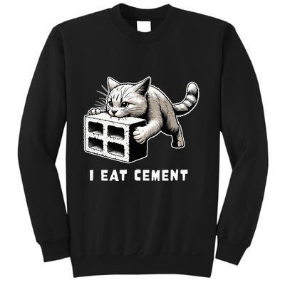 I Eat Cement Cursed Cat Funny Weird Meme Sweatshirt