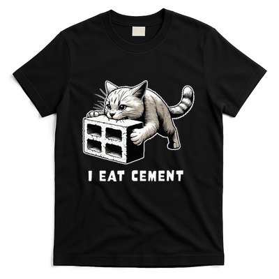 I Eat Cement Cursed Cat Funny Weird Meme T-Shirt