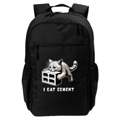 I Eat Cement Cursed Cat Funny Weird Meme Backpack