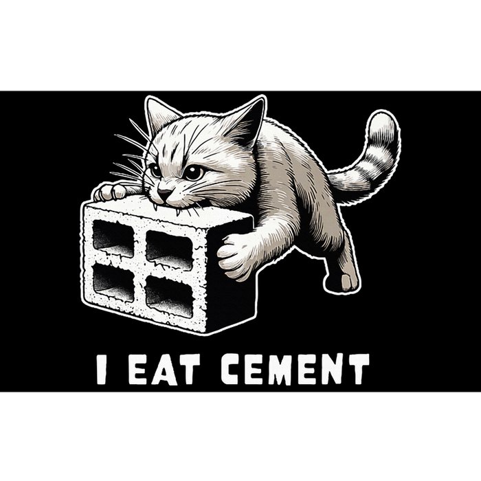 I Eat Cement Cursed Cat Funny Weird Meme Bumper Sticker