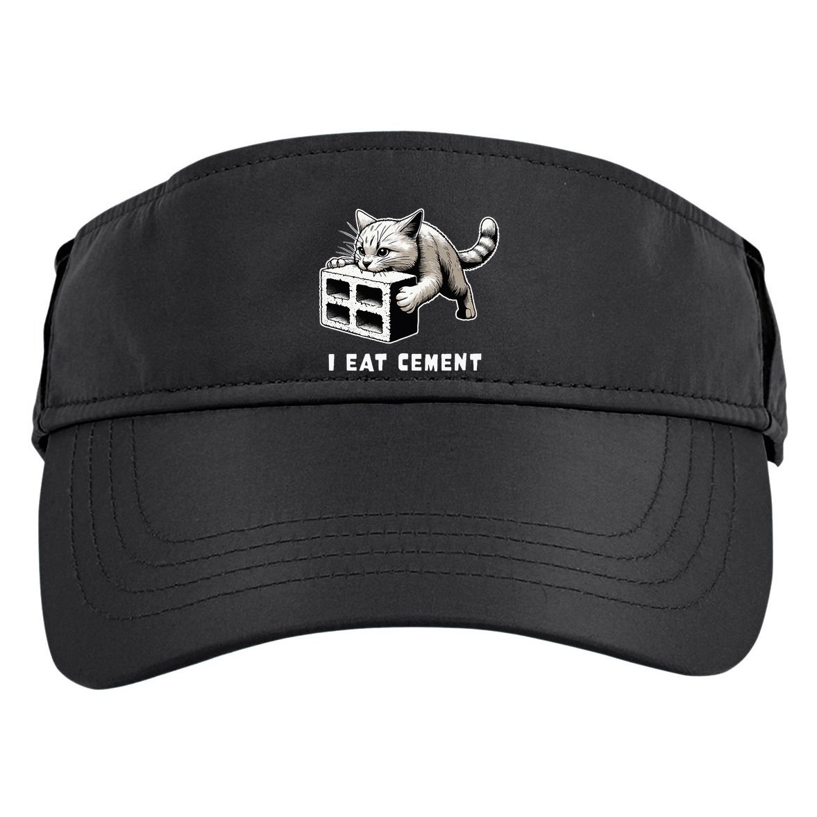 I Eat Cement Cursed Cat Funny Weird Meme Adult Drive Performance Visor