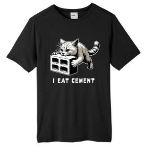 I Eat Cement Cursed Cat Funny Weird Meme Tall Fusion ChromaSoft Performance T-Shirt