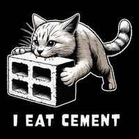 I Eat Cement Cursed Cat Funny Weird Meme 16 in Basic Backpack