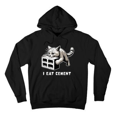 I Eat Cement Cursed Cat Funny Weird Meme Tall Hoodie